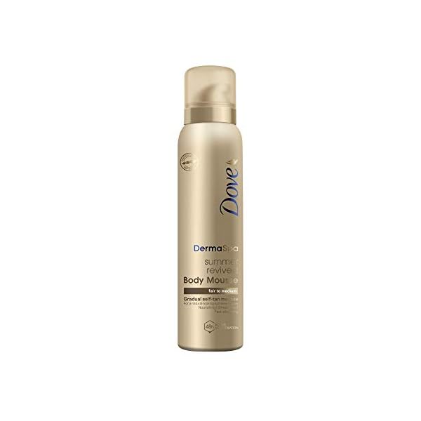 Dove-DermaSpa-Summer-Revived-Skin-Gradual-Fake-Tan-Body-Mousse-Streak-Free-For-Fair-to-Medium-Unisex-For-Men-And-Women-48h-moisturisation-Holiday-Essentials-Natural-look-Tan-150ml Dove Summer Revived Light to Medium Gradual Self Tan Body Mousse 1 Tanning Mousse For a Natural-Looking Self Tan Gradual…