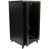 NavePoint 22U IT Wall Mount Network Server Data Cabinet Rack Glass Door Locking Casters