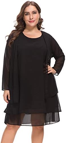 MERRYA Women's Plus Size Business Chiffon Jacket Mother of The Bride Dress Suit