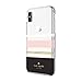Kate Spade New York Phone Case | for Apple iPhone X and 2018 iPhone Xs | Protective Clear Crystal Phone Cases with Slim Design and Drop Protection - Charlotte Stripe Black/Cream/Blush/Gold