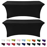 SEPARO - 2Pack, 6FT Spandex Table Cover Black