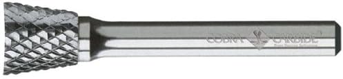 Cobra Carbide 11463 Micro Grain Solid Carbide Inverted Cone Burr, Double Cut, Shape N SN-51, 1/8" Shank Diameter, 1/4" Head Diameter, 1/4" Cutting Length (Pack of 1)