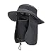 Asy Outdoor Sun Hat UPF 50 Protection Boonie Waterproof Fishing Cap for Men & Women Face Cover Summer Removable Mesh Neck Face Flap Hat