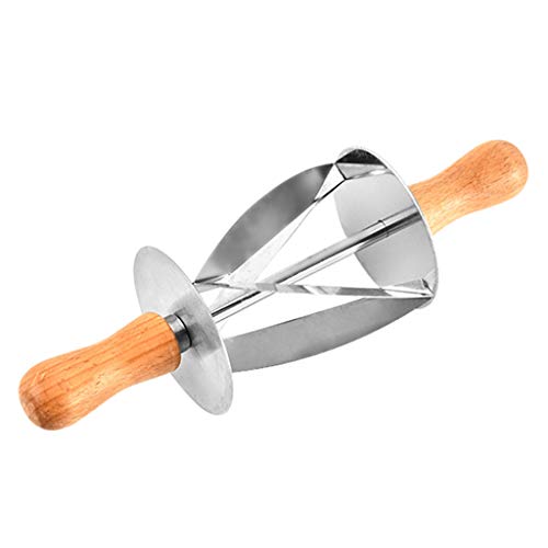 Croissant Cutter, JDgoods Stainless Steel Rolling Cutter for Croissant Bread Wheel Dough Pastry Wood