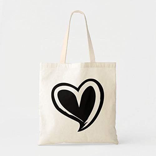 Amazon Morita 黒いハート トートバッグ レディース キャンバス バッグ かばん 大きい キャンバストート 夏バッグ カジュアル 通勤 通学 サイズ Morita バッグ スーツケース