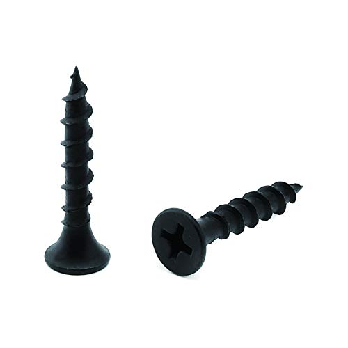 #6 x 1 Wood Screw 50PCS Black Phosphate Coated Stainless Flat Truss Head Fast Self Tapping Drywall Screws by SG TZH — image 1