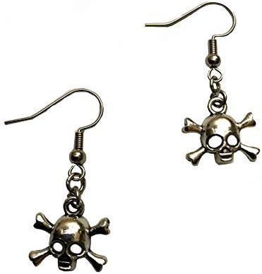 Small Skull & Crossbones Pewter Earrings