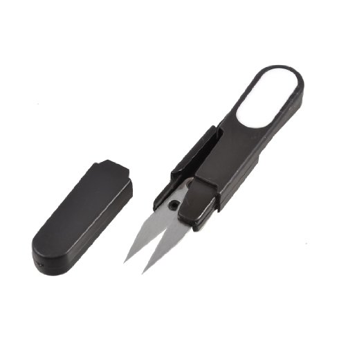 Uxcell Plastic Handle Metal Blade Fishing Line Yarn Scissors, Black