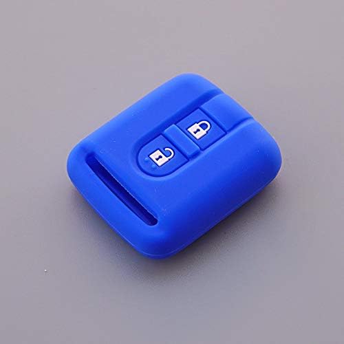 Fricgore - Car Key Cover Protector_Silicone Rubber car key fob cover case sleeve set cap shell for Nissan Qashqai Micra Navara Almera Note Remote 2 button repair - (Color Name:Blue)