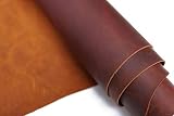 Tooling Leather Square 2.0mm Thick Finished Full Grain Cowhide Leather Crafts Tooling Sewing Hobby Workshop Crafting Leather Accessories (Rust red, 12X24inches)