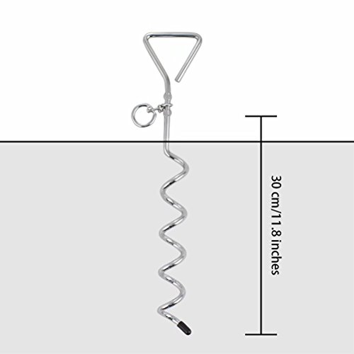 BeGrit Heavy Duty Trampoline Anchors Kit Tie Downs with Ground Stakes Carabiners - Set of 4 - Thumbnail 2