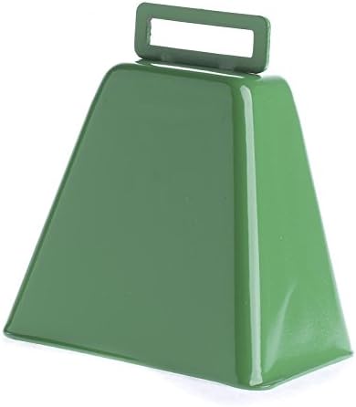 Trio of Vivid Green Metal Cowbells for Showing Team Spirit, Western Theme Parties, and Decor