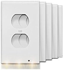 Kinbird,5 Pcs,Guide light v1.1 - Light Switch Cover Outlet Cover plate With LED Night Lights, Duplex, White