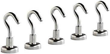 Magnetic Hooks, Heavy Duty Neodymium Magnet Utility Hook - Easy Attached to Cruise Cabin, Range Hood, Refrigerator, Cabinet, Grill - Perfect for Indoor/Outdoor Hanging (Pack of 5)