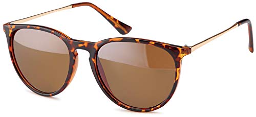 styleBREAKER Sonnenbrille mit großen ovalen Gläsern und Metall Bügel, Damen 09020085
