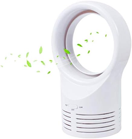 MMLC Desktop Bladeless Portable Fan Air Flow Cooling Cool Fan Low Low Noise (White)