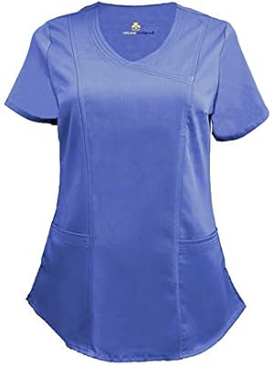 Natural Uniforms Women S Soft Modern Fit Mock Wrap Scrub Top Ceil