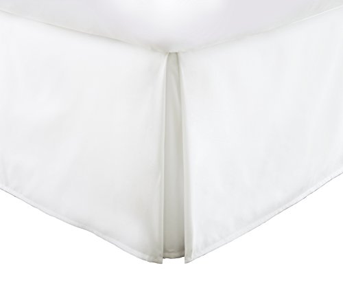 Italian Luxury Hotel Collection Bed Skirt with 15-inch Drop - Double Brushed Microfiber Pleated Dust Ruffle - White - Twin - Thumbnail 2