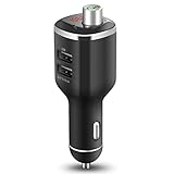 V4.2 Bluetooth FM Transmitter for Car , Wireless Bluetooth MP3 Player Radio Adapter Car Kit with Dual USB Charging Ports , 3 in 1 Hands Free Car Charger for Iphone, Ipad,Smartphones