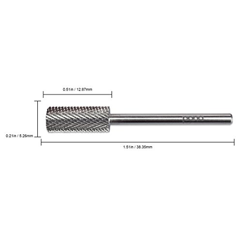 Pana 3/32" Safety Nail Carbide Bit - Silver Small Barrel Head (Grit: Medium - M) for Electric Dremel Drill Machine
