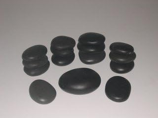 15 Basalt Back and Body Massage Stones With Marble Eye Moons