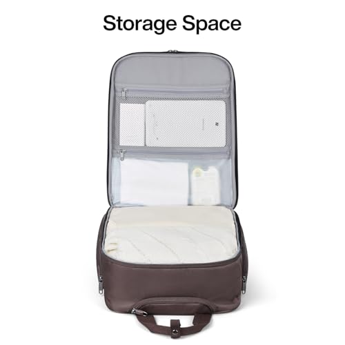 Hanke Softside Underseat Carry On Luggage with Wheels,Travel Luggage Rolling Bag Small Suitcase，Coffee, Underseater 16-Inch