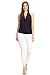Womens Lightweight Sexy Drape Backless Cowlneck Low Cut Halter Top with Stretch (Size X-Large, Black)