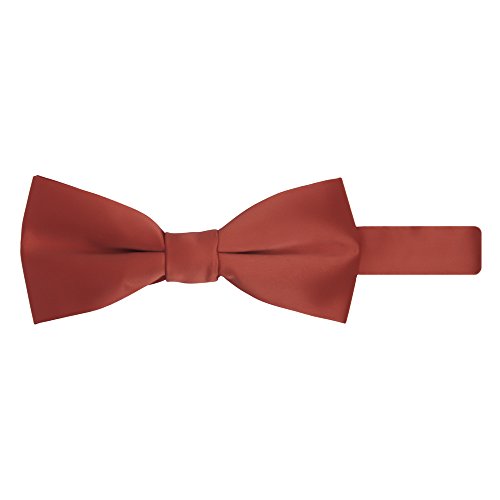 Jacob Alexander Men's Pretied Banded Adjustable Solid Color Bowtie - Rust