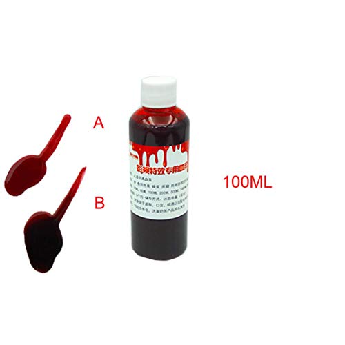HighlifeS Ultra-Realistic Fake Blood Edible Fake Blood- 30ml, 50ML, 100ML - Halloween Costume and Dress up Makeup (Deep Red, 50ML) - Thumbnail 7