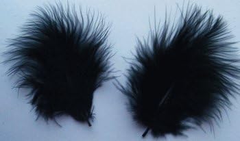 Mini Turkey Marabou Feathers - 1/4 lb Black