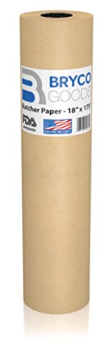 Brown Kraft Butcher Paper Roll - 18 Inch x 175 Feet (2100 Inch) - Food Grade FDA Approved – Great Smoking Wrapping Paper for Meat of all Varieties – Made in USA – Unbleached Unwaxed and Uncoated
