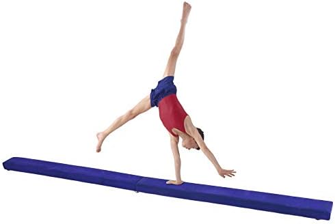 Holarose 7.87 ft Suede Gymnastics Balance Beam, Portable Home Gym Training Folding Balance Beam with Non Slip Rubber Base - Gymnastics Beam for Training, Practice for Kids