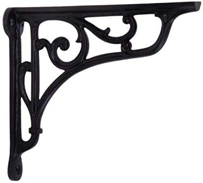 B&M Pair of Victorian Scroll Shelf Brackets 6 Inch Antique Black