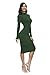 Pink Queen Womens Turtleneck Long Sleeve Knee Length Bodycon Midi Dress L Green