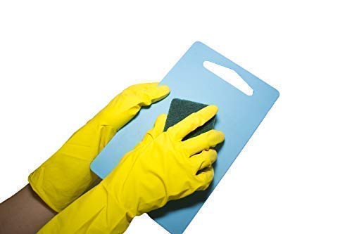 Latex Cleaning Gloves for Washing Kitchen, Bathroom and more (Medium, Yellow) - Thumbnail 3