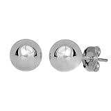 JewelStop 14k White Gold 4 mm Ball Stud Earrings Friction Backs