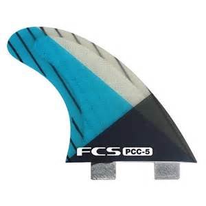 FCS PCC-5 Thruster Fins Blue/Smoke (Tri-Fin Set)