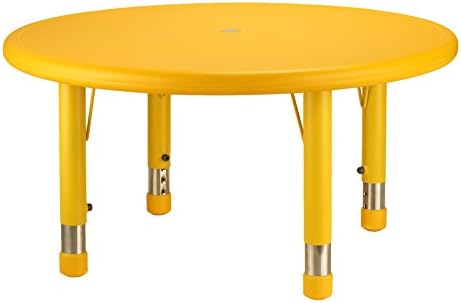 Cozy4Kids Adjustable Round Plastic Activity Table, Big Bird Yellow