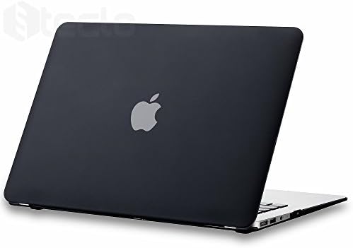 Steklo - MacBook Air 13-inch Case Rubberized Hard Cover (Models: A1466 &amp; A1369) Shell Matte - BLACK