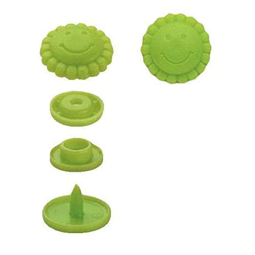 Prym Apple Green Flower Shape Non-Sew ColorSnaps 12.4mm Snap Fasteners (21pc), 12 x 7 x 2 cm