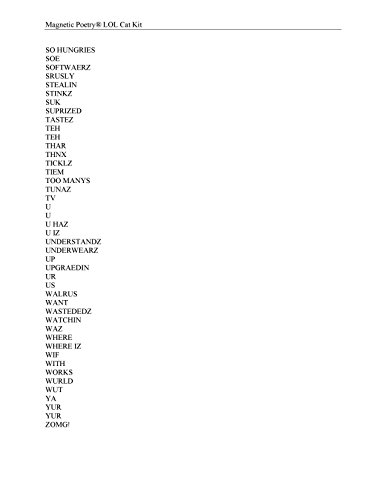 MAGNETIC POETRY - LOLCAT POETREEZ