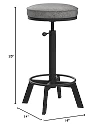 BOKKOLIK Vintage Bar Stools Set of 2 Industrial Bar