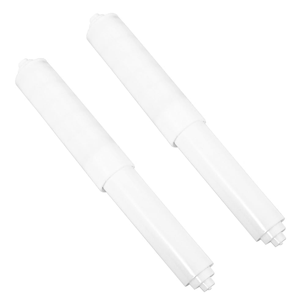 Opopark 2 Pcs Plastic Toilet Tissue Roll Holder, White Toilet Paper Holder Rollers, Plastic Toilet Tissue Roll Holder Insert Spring Loaded Bathroom Replacement Roller
