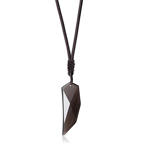 Amorwing natural ice obsidian spike amulet pendant neck…