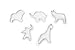 Fox Run Zoo Animal Cookie Cutter Set