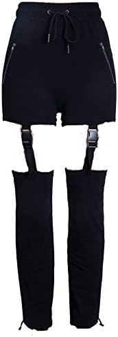 Cimeiee Punk Gothic Women Leggings Hollow Out Five-Pointed Star Pentagram Pencil Pants Size M