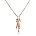 ISAACSONG.DESIGN Sterling Silver Rose Gold Cat Moon Charms Pendant Necklace for Women