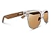 TREEHUT Wooden Bamboo Unisex Sunglasses Temples Classic Half Frame Rim Retro Vintage Eyewewar With Transparent Front Frame