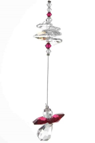 Cascade Crystal Guardian Angel Birthstone Suncatcher JULY - RUBY - Embellished with Swarovski Crystals