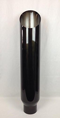 5" Inlet 7" Outlet 36" Long Angle Midnight Black Chrome Diesel Performance Exhaust Stack Miter Cut
